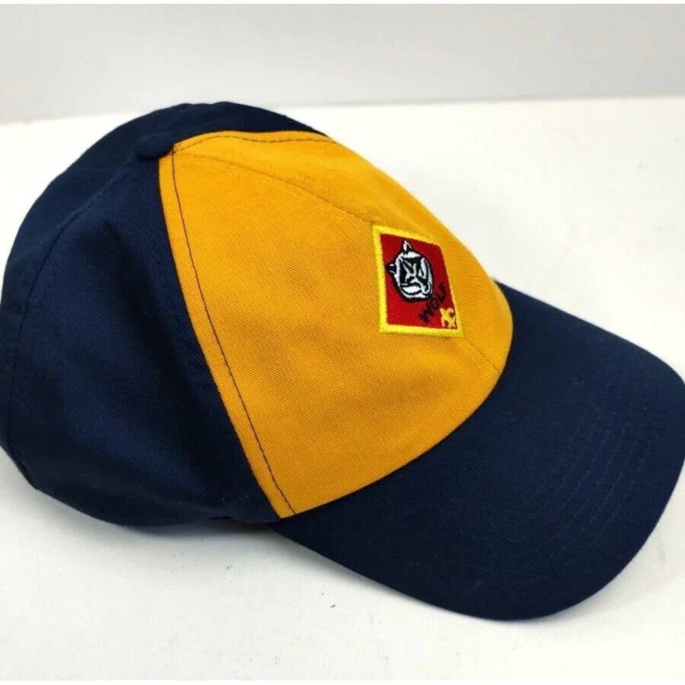Boy Scouts Cub Scout Wolf Hat Cap Adjustable Snap Youth M/L‎ Yellow & Blue